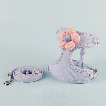 Cat Harness and Leash Sets Adjustable Dog Harness for Small Dog Leash Breashable Pet Harness Out Walking Dog Strap