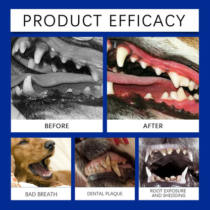 YEGBONG Dog Dental Cleaning Powder with Enzymatic Action Plaque Control Fresh Breath Formula for Teeth Care Sensitive Stomachs
