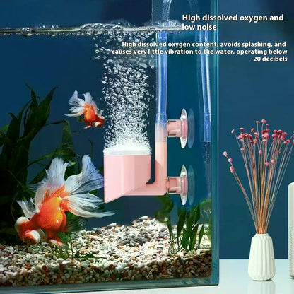 Aquarium Fish Tank Air Pump With Suction Cup Mini Bubble Tray Air Purifier Ultra Dense Bubble Rock Oxygenation Accessories