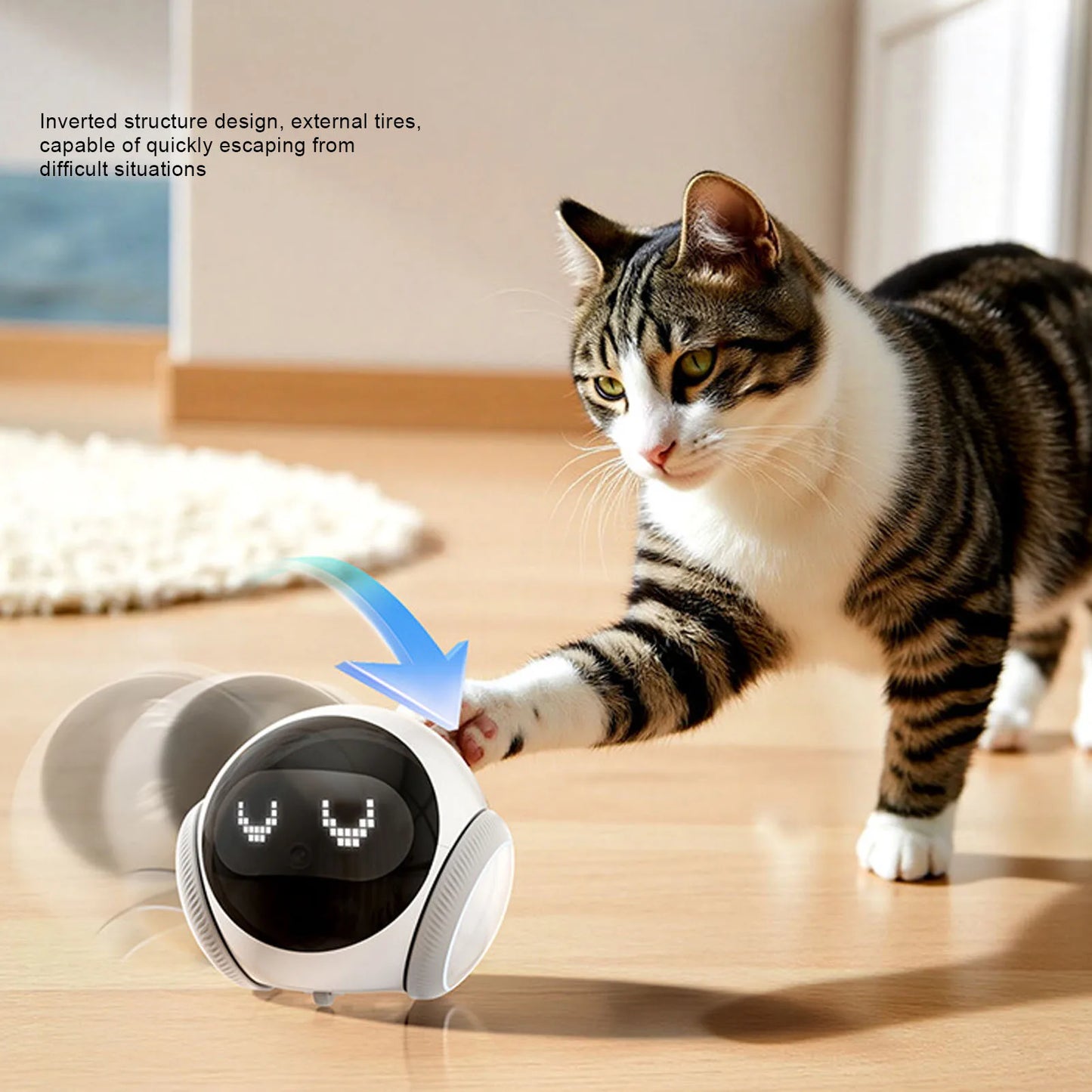 Indoor Cam Movable Pet Camera Battery Powered 2 Way Talk Motion Detection Video Recording Indoor Cam Mobile Surveillance Robot