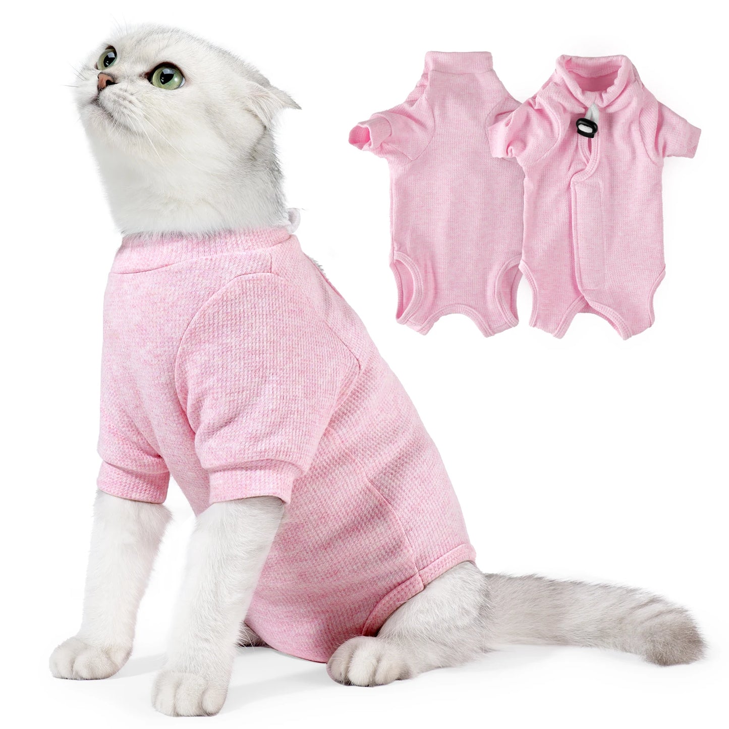 Cat Recovery Suit for Abdominal Wounds/Skin Diseases, Cat Onesie for Cats After Surgery,Breathable E-Collar Alternative for Cats