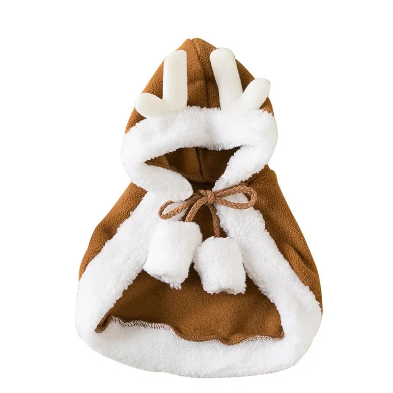 Funny Cat Christmas Costume Santa Cosplay Pet Christmas Cape Dress Up Clothes Warm Red Scarf Cloak With Hat Pet Accessories