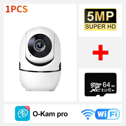 PEGATAH 8MP Home Security Camera Indoor, WiFi Pet Camera & Baby Monitor with Human Tracking, IR Night Vision, O-Kam Pro App