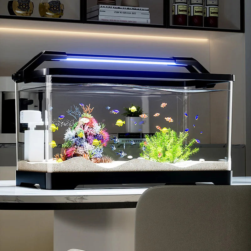 Acrylic Aquariums Small Fish Tank Household Desktop Decoration Fishbowl Transparent Aquarium Fish Breeder Box with Light