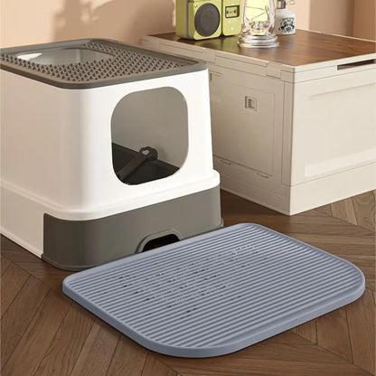 Durable Super Hard Cat Litter Mat Waterproof Non Slip Litter Catcher Splash-Proof Washable Litter Trapper Pad Pet Litter Box