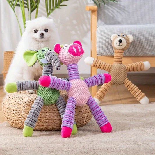 Dog Plush Toys. Spiral Bite Resistant Doll. Elephant,Pig,and Teddy Bear Designs,Interactive Toys for Small and Medium-sized Dogs