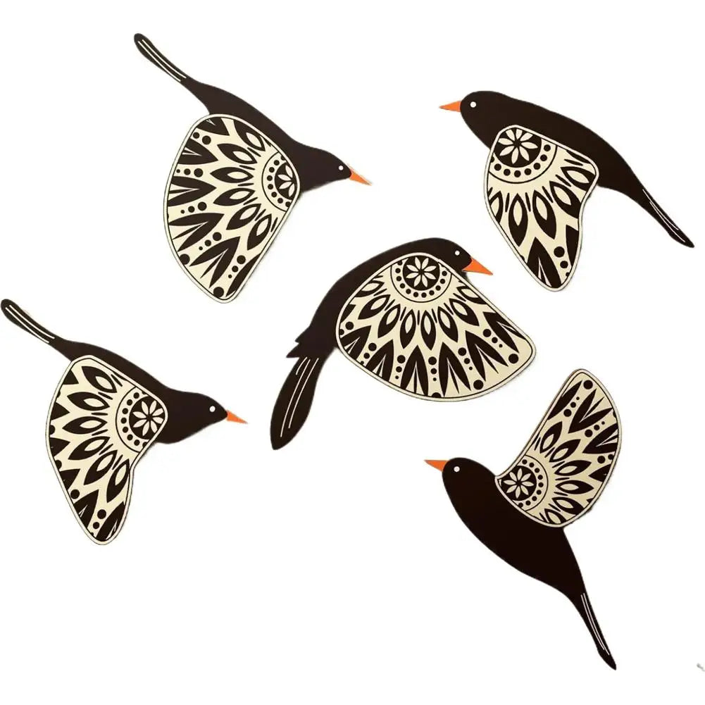 Wooden Bird Wall Art Black Flying Wooden Bird Wall Decor Set Home Decorations Wood Farmhouse and Rustic Folk Art Birds