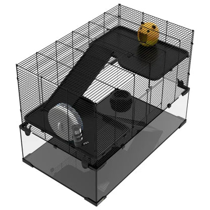 Three-tier Hamster Cage, With Quick Delivery, Glass Basin, Ramp And Sports Wheel, Suitable For Small Hamsters.