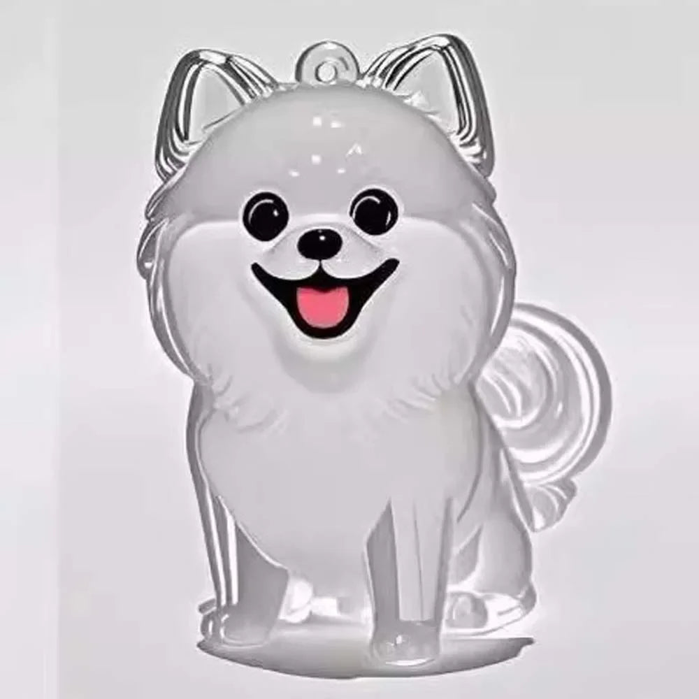 Dog Shape Dog Hair Storage Box Transparent DIY Handmade Pet Hair Keychain Keyring Hair Grooming Puppy Pendants Pet lovers