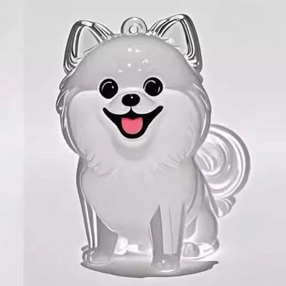 Dog Shape Dog Hair Storage Box Transparent DIY Handmade Pet Hair Keychain Keyring Hair Grooming Puppy Pendants Pet lovers