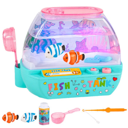 Creative Artificial Aquarium Lovely Cartoon Mini Simulation Fish Tank Funny Electric Music Interactive Aquarium Toys