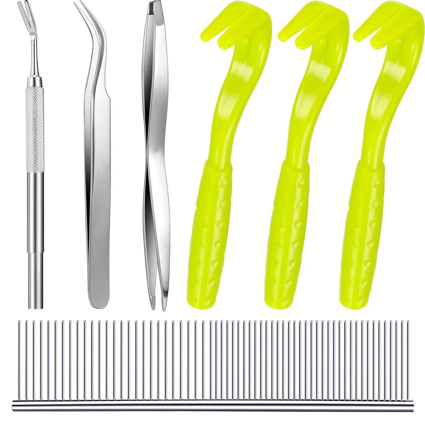Tick Removal Tool Kit for Dogs Fleas Parasites Cleaning Tweezers Pet Grooming Accessories Hygiene Care fly trap garden moth