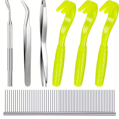 Tick Removal Tool Kit for Dogs Fleas Parasites Cleaning Tweezers Pet Grooming Accessories Hygiene Care fly trap garden moth