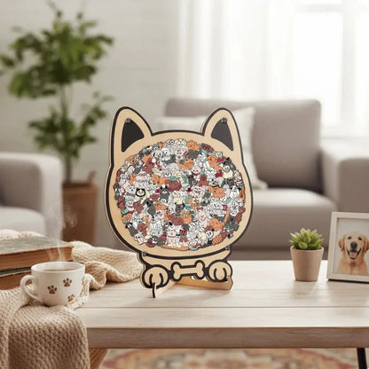 Animal Shape Dog Shaped Puzzle Thinking Training Fun And Difficult Puppies Wooden Puzzle Home Decor Early Education