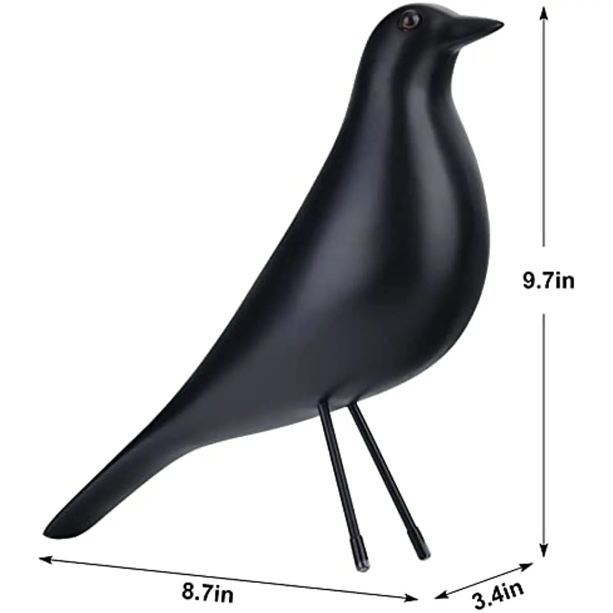 Black Bird Figurine Resin Bird Statue Sculpture Modern Minimalist Bird Decorative Ornaments for Living Room Bedroom Office Decor