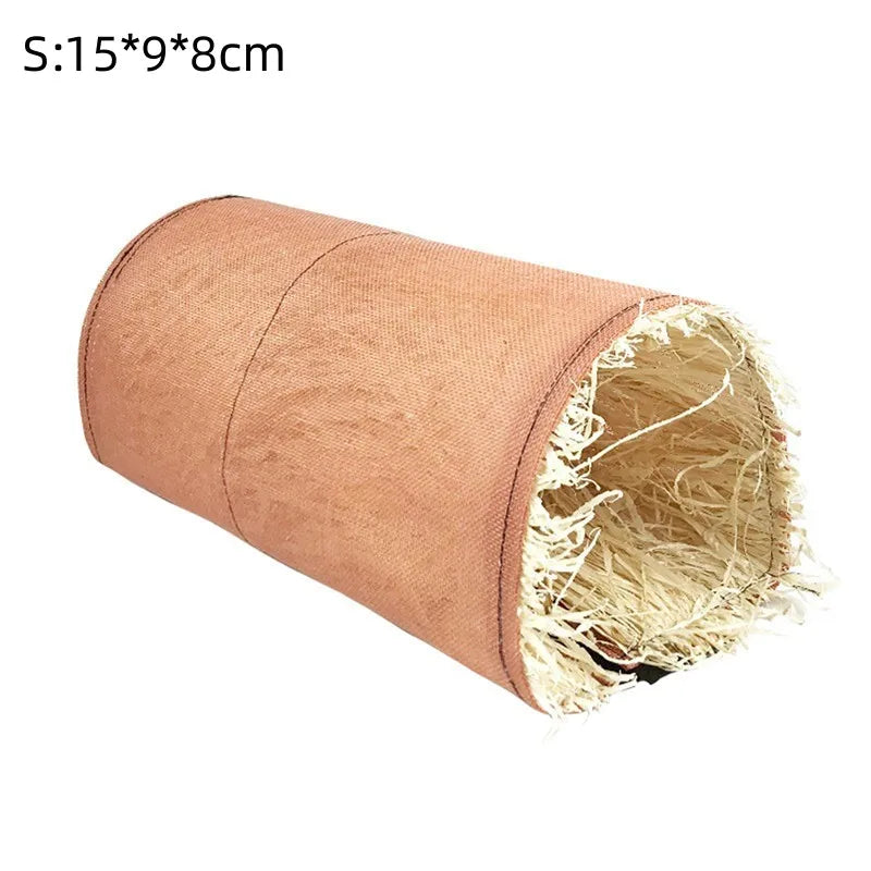 Foldable Woven Rabbit Cages Pets Hamster Guinea Pig Bunny Grass Chew Toy Mat House Bed Nests for Small Animal Rabbit Accessories