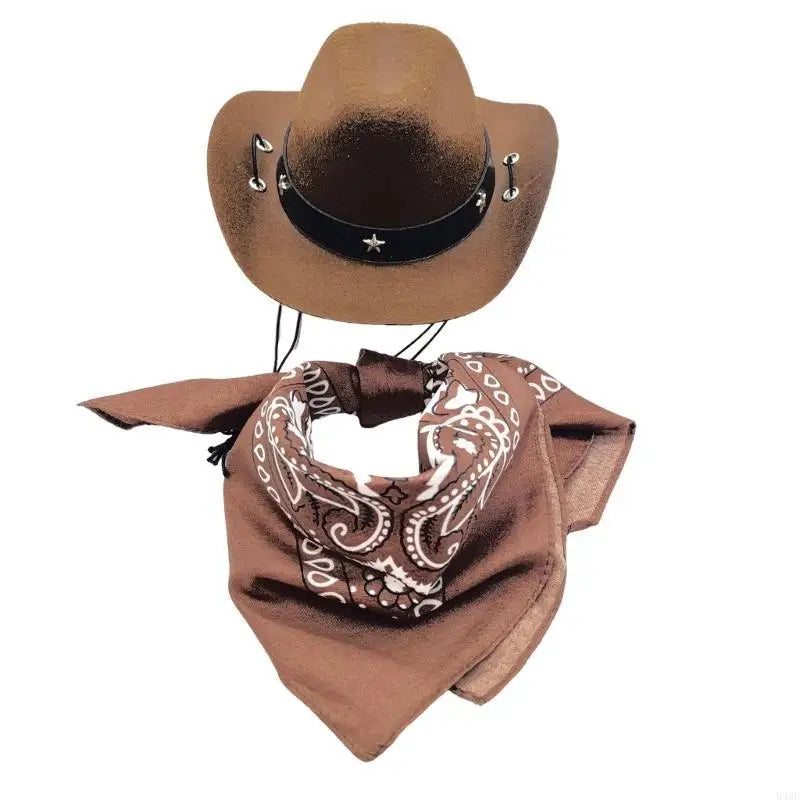 Dog Costume Hat Bandanas Halloween Theme Party Dog Cowboy Hat Cosplay Accessory