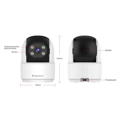 Pet Monitoring Camera Color Night Vision Pan-Tilt Rotation AI Human Detection Two-Way Audio 2.4G WiFi Connection