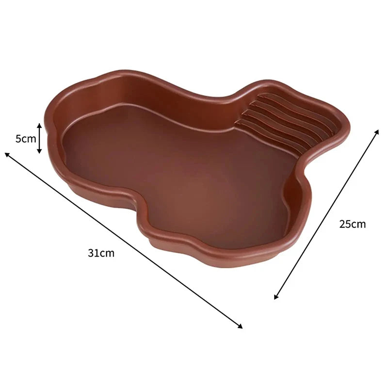 Turtle Pool Large Reptile Turtle Bathing Tub Feeding Bowl Lizards Habitat With Ramp Tortoise Feeder Bowl For Small Geckos Turtle