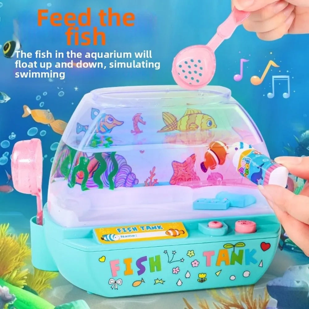 Creative Artificial Aquarium Lovely Cartoon Mini Simulation Fish Tank Funny Electric Music Interactive Aquarium Toys