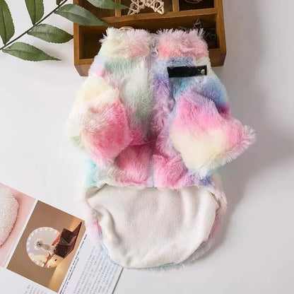 Dog Clothes Small Dog Autumn Winter Coat Leopard Print Fur and Fleece Thermals Puppy Apparels Warm Dog´s Sweater Cute Products