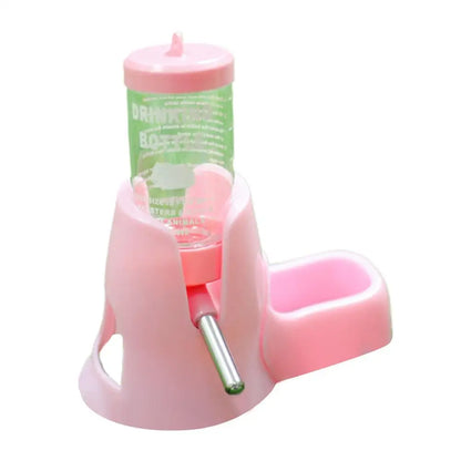 Hamster Water Feeder Small Animal Automatic Dispenser Drinking Water Bottle Bowls Dish with Food Container for Guinea Pig Rat