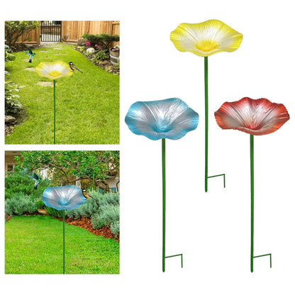 Bird Bath Metal Decoration Decorative Bird Feeder for Lawn Balcony Outside