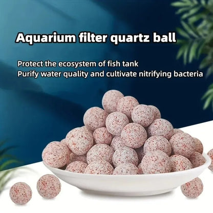 Aquarium Filter Media Set:Hollow Quartz Balls, Algae Remover, Nitrifying Bacteria, Conditioner&Bio-Clear Tabs for Fish Tank Care