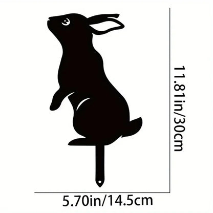 Rabbit Art Sculpture – Hollow Wrought Iron Figurines, Dust Proof and Realistic Rabbit/Squirrel for Garden, Home, and Yard