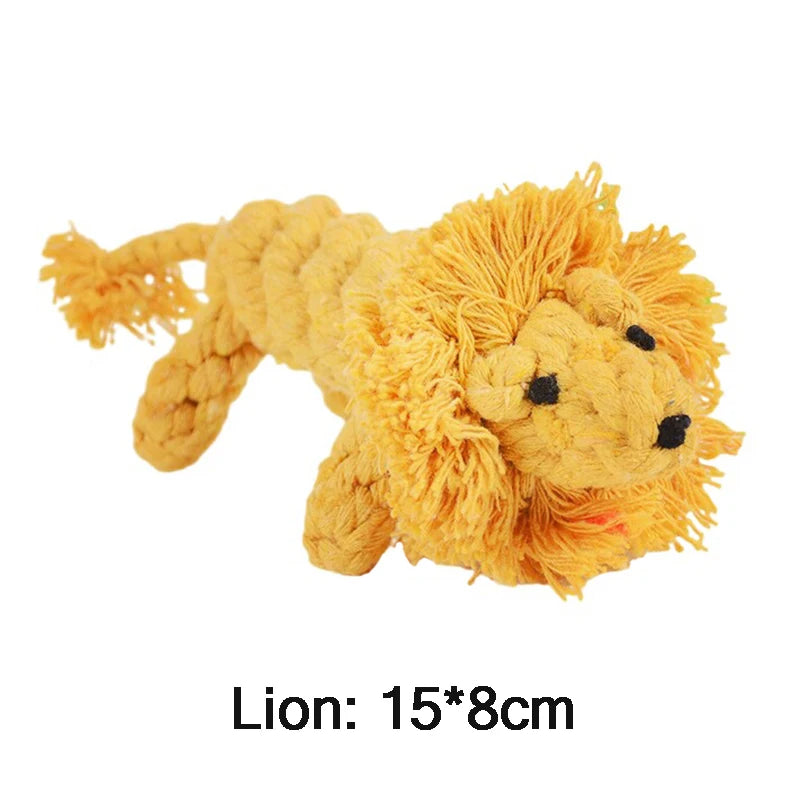 Dog Rope Toy Cartoon Animal Dog Chew Toys for Small Large Dogs Cats Molar Cleaning Teeth Toy Bite Resistance Puppy Pet Supplies