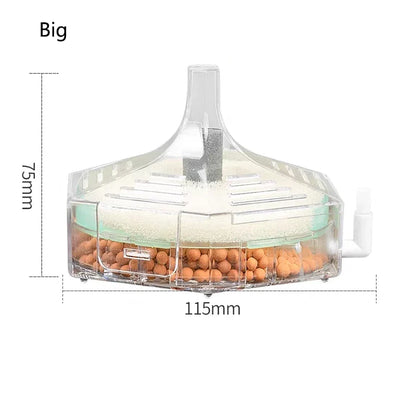 Round Thin Aquarium Fish Tank Filter Transparent Biochemical Sponge Filter Aquarium Biological Filter Submersible Water Pump