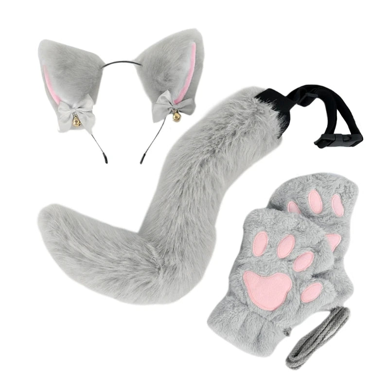 Cats Dress up Costume Includes Headband, Tail, Gloves for Girl Halloween