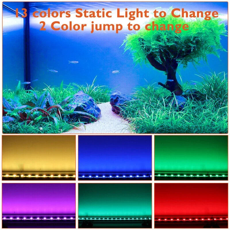 Aquarium 21 LED Light Remote Control Diving Lamp Plant Grow Lighting Underwater Fish Tank Light RGB Led Aquarium Accessories EU