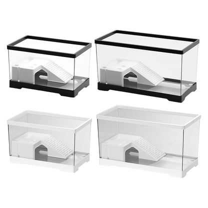 Turtle Tank Turtle Habitat Multifunctional Area Hideout Box Terrapin with Platform Tortoise Enclosure Starter Indoor Decor