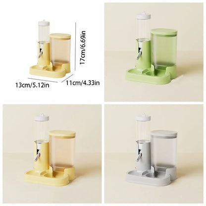 Easy Install 2 in 1 Hamster Water Dispenser Automatic with Base Pet Auto Dispenser Leak-Proof Food Feeding Bowl Indoor