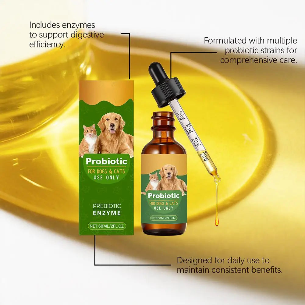 Pet Nutrition Supplement Probiotic Drops Containing Enzymes Used For Dog Cat Digestion And Immune Support Health Supplement