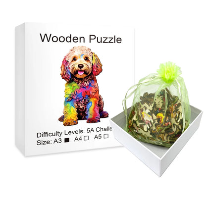 Jigsaw Puzzle Mysterious Animal Puzzles  Dog Puzzles Gift for Adult Kids Educational Fabulous Gift Interactive Games Wooden Toys
