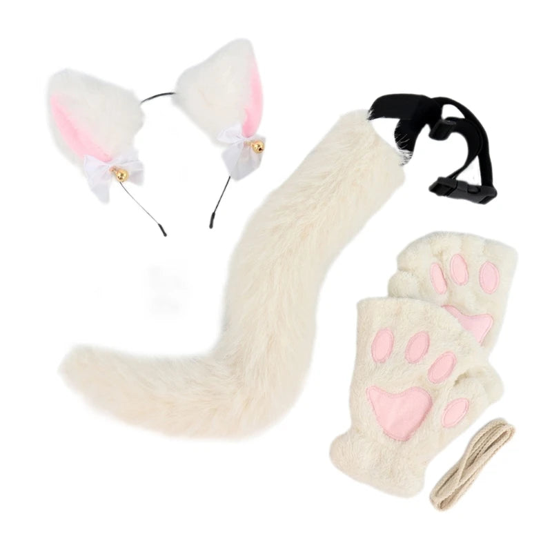 Cats Dress up Costume Includes Headband, Tail, Gloves for Girl Halloween