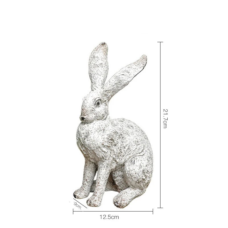 Rabbit Statue Garden Decor Resin Animal Sculpture Figurine Outdoor Decoration for Garden Courtyard