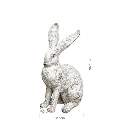 Rabbit Statue Garden Decor Resin Animal Sculpture Figurine Outdoor Decoration for Garden Courtyard