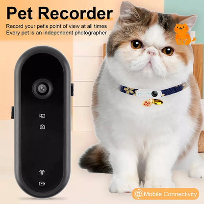 Wireless Pet Dog Cat Collar Camera 120 Degree Wide Angle Pet Sports Action Camera Monitor For Video Records Indoor Outdoor 32GB