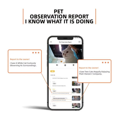 1080P HD Smart Pet Camera Auto Tracking 5G WiFi Night Vision Plastic Material AI Observation Report For Cats/Dogs Smartphone APP