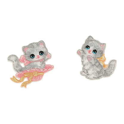 Apparel Self-adhesive Cartoon Cat Embroidered Patch DIY Cute Clothing Patch Clothes Stickers Clothes Appliques Sewing
