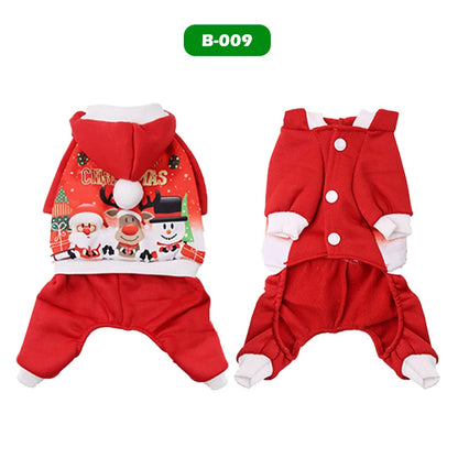 Dog Christmas Clothes Pets Clothing Santa Costume New Year Cat Outfits Xmas Deer Hat Puppy Coat Hoodie Party Apparel