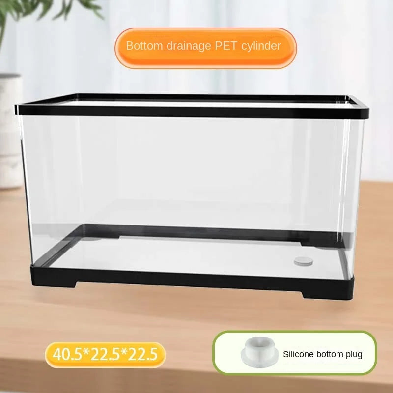 Fish Tank Ecologic Aquarium Turtle Tank Lighting Filter Amphibians Open Breeding Box Bottom Drainage Watertank Ecosystem