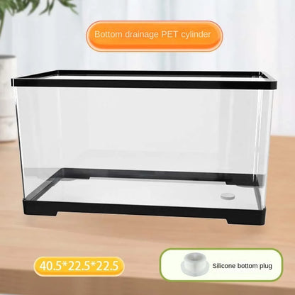 Fish Tank Ecologic Aquarium Turtle Tank Lighting Filter Amphibians Open Breeding Box Bottom Drainage Watertank Ecosystem