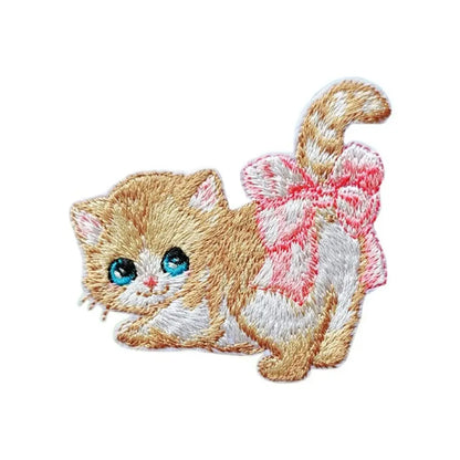 Apparel Self-adhesive Cartoon Cat Embroidered Patch DIY Cute Clothing Patch Clothes Stickers Clothes Appliques Sewing