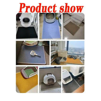 Pet Cat Litter Mat Waterproof Double Layer Cat Litter Trapping Pet Litter Box Mat Clean Pad Products For Cats Accessories