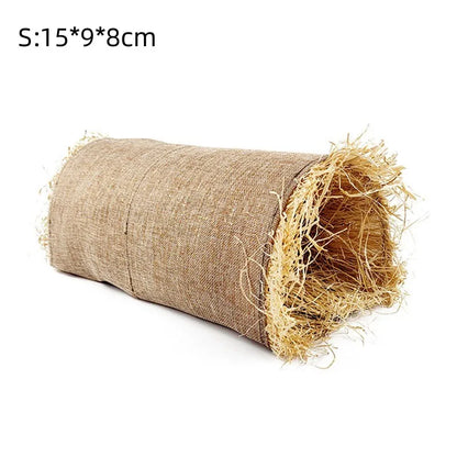 Foldable Woven Rabbit Cages Pets Hamster Guinea Pig Bunny Grass Chew Toy Mat House Bed Nests for Small Animal Rabbit Accessories