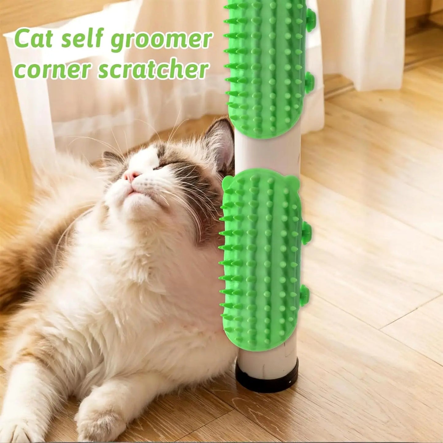 Cat Self Groomer Massager for Indoor Cats Scratcher Scratching Brush Remove Hair Comb Grooming Table Dog Kitten Care Accessories